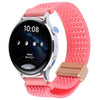 Correa de reloj de nailon tejido transpirable con hebilla magnética de 18 mm (rosa)