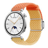Correa de reloj de 18 mm con hebilla magnética plateada y empalme tejido (naranja y amarillo)