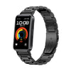 Correa de reloj de aleación de titanio con hebilla plana de tres cuentas para Huawei Band 10/9/8 (negra)