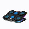 NUOXI YL-021 - Radiador para portátil con 6 ventiladores y luz RGB, soporte de refrigeración ajustable (negro)