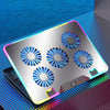 NUOXI F36-5 - Enfriador de portátil con 5 ventiladores, 6 velocidades y RGB (plateado)
