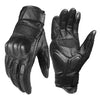 Guantes GHOST RACING GR-ST11 de cuero genuino para motocicleta retro con pantalla táctil, talla XXL (negro perforado)