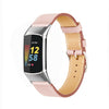 Correa de piel de vacuno para Fitbit Charge 6/5 (rosa claro)
