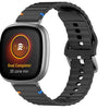 Correa de silicona con costuras onduladas para Fitbit Versa 3/4/Sense 2 (negra)