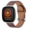 Correa de cuero genuino con hebilla clásica para Fitbit Versa 3/4/Sense 2 (color chocolate)