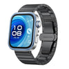 Correa de acero inoxidable con diseño de bambú para Huawei Watch Fit 5 / 5 Pro / 4 / 4 Pro (negra)