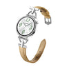 Correa de reloj de cuero genuino de metal con cabeza plana en forma de D de 22 mm (caqui)