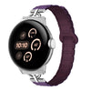 Correa de reloj de silicona magnética de tres cuentas en forma de D de 22 mm (morado ciruela)