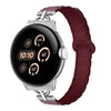 Correa de reloj de silicona magnética de tres cuentas en forma de D de 22 mm (morado ahumado y rojo vino)