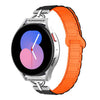 Correa de reloj de silicona magnética de tres cuentas en forma de D de 20 mm (negro y naranja)