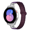 Correa de reloj de silicona magnética de tres cuentas en forma de D de 20 mm (morado ciruela)