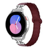 Correa de reloj magnética de silicona de 20 mm con tres cuentas en forma de D (morado ahumado y rojo vino)
