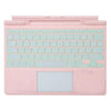 Teclado Bluetooth con retroiluminación de un solo color y panel táctil (rosa) para Microsoft Surface Pro 9/10/11/12