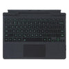 Teclado Bluetooth con panel táctil y retroiluminación de un solo color para Microsoft Surface Pro 9/10/11/12 (negro)