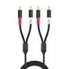Cable de audio de 2 RCA macho a 2 RCA macho, longitud: 3 m (negro)