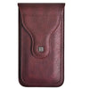 VIETAO - Bolso para teléfono con doble capa y diseño de caballo loco para colgar en la cintura (rojo vino)
