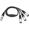 Cable divisor de audio de 3 vías, conector XLR hembra a 3 conectores XLR macho, longitud: 60 cm