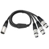 Cable divisor de audio de 3 vías, conector XLR macho a 3 XLR hembra, longitud: 60 cm