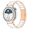 Correa de reloj de acero inoxidable con hebilla plegable de liberación rápida de cerámica de 18 mm (oro rosa)