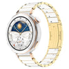 Correa de reloj de acero inoxidable con hebilla plegable de liberación rápida de cerámica de 18 mm (dorada)