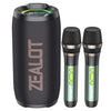 Altavoz Bluetooth portátil Zealot S76 RGB para exteriores de 50 W. Incluye 2 micrófonos (negro).