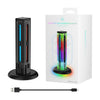 Base de carga para mando de juegos 4 en 1 JYS NS2318 para Nintendo Switch 1/2 con luz RGB (negro transparente)