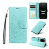 Funda de cuero con bloqueo RFID para Huawei Nova 14 Lite, con diseño de corazón en relieve y perro (verde)