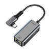Adaptador de concentrador Ethernet USB-C/Tipo-C a RJ45 con carcasa de aleación de aluminio (plateado)