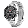 NORTH EDGE LONGWINS Reloj deportivo para hombre, con correa de acero inoxidable y carga solar (negro y plateado)