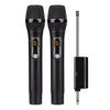 Set 2 Micrófonos Inalámbricos DEBRA A-25 UHF Recargables con Receptor 6,35 mm (Negro)