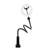 Anillo de luz LED de relleno con soporte para selfies en vivo de 8 pulgadas (negro)