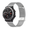 Correa de acero inoxidable con hebilla de malla fina para Amazfit T-Rex Pro (plateada)