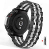 Correa de acero inoxidable con hebilla de mariposa de siete cuentas para Amazfit T-Rex 3 (negro y plateado)