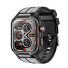 Reloj inteligente GTS9 resistente para exteriores con pantalla TFT de 1,96 pulgadas, resistente al agua hasta 3 ATM (negro y gris claro)