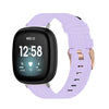 Para Fitbit Versa 3 / Fitbit Sense Nylon Canvas Strip Texture Band, tamaño: tamaño libre (claro morado)