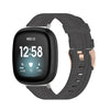 Para Fitbit Versa 3 / Fitbit Sense Nylon Canvas Strip Texture Band, tamaño: tamaño libre (gris oscuro)