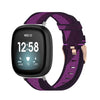 Para Fitbit Versa 3 / Fitbit Sense Nylon Canvas Strip Texture Band, tamaño: tamaño libre (púrpura)