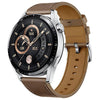 Correa de cuero con botón pulsador para Huawei Watch GT 5 de 41 mm (marrón oscuro)