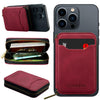 LC.IMEEKE L6 Tarjetero de cuero con cremallera magnética RFID (rojo)
