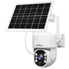 Sistema de cámara de seguridad inalámbrica SriHome DH005 de 4 MP y 2K de bajo consumo con panel solar (blanco)