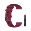 Para Garmin Forerunner 745 Banda de reloj de liberación rápida de cuadrícula pequeña con destornillador, tamaño: tamaño libre de 22 mm (vino tinto)