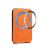 Tarjetero MagSafe Denior V22 de piel de becerro texturizada (naranja)