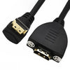 Cable de extensión fijo HDMI macho a hembra, versión 2.0, 4K 60 Hz, con orificios para tornillos, longitud: 0,2 m (codo inferior)