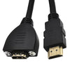 Cable de extensión fijo HDMI macho a hembra, versión 2.0, 4K 60 Hz, con orificios para tornillos, longitud: 0,2 m (cabezal recto)
