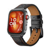 Correa de cuero con agujeros para Huawei Watch Fit 2 (negra)
