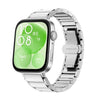 Correa de reloj de metal con hebilla de mariposa blanca de cerámica para Huawei Watch Fit4 / Fit4 Pro / Fit3 (plateada)