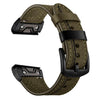 Correa de cuero de siete líneas para reloj Garmin de 26 mm (verde)