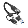 Tarjeta de sonido externa multifunción 3 en 1 de 8 pines, tipo C, USB a 3,5 mm (negra)
