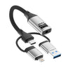 Tarjeta de sonido externa multifunción 3 en 1 de 8 pines, tipo C, USB a 3,5 mm (plateada)