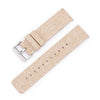 Correa de reloj de lona tejida de nailon con hebilla de acero inoxidable de 12 mm (beige y plateado)